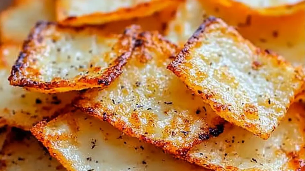 a white plate topped with cheesy potato chips