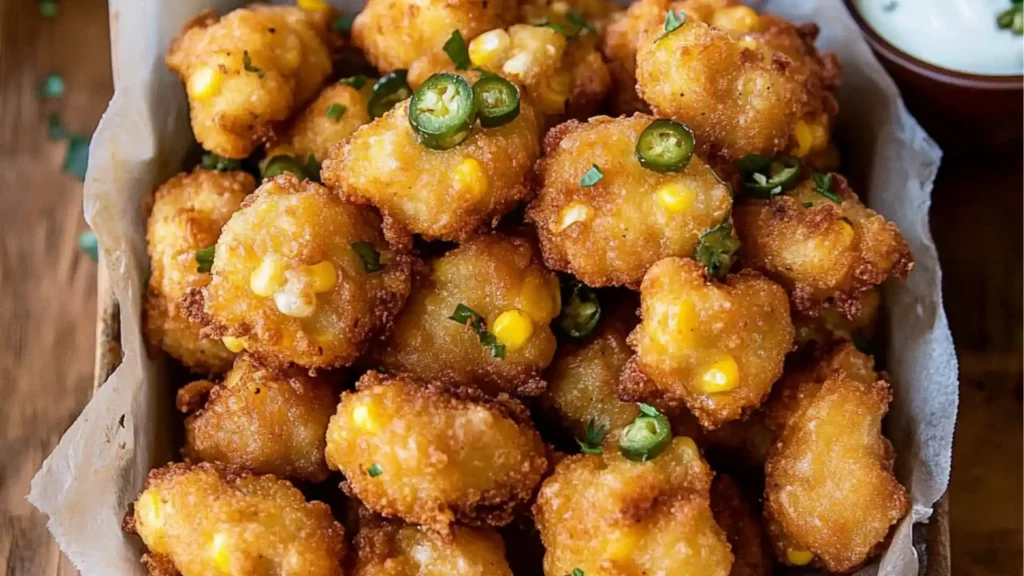 jalapeno corn nuggets in a paper bag