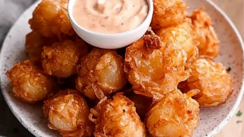 some fried food is on a plate with dipping sauces
