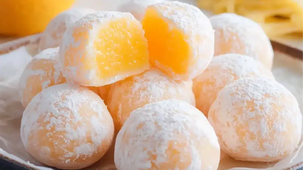 no bake orange creamsice truffles on a plate
