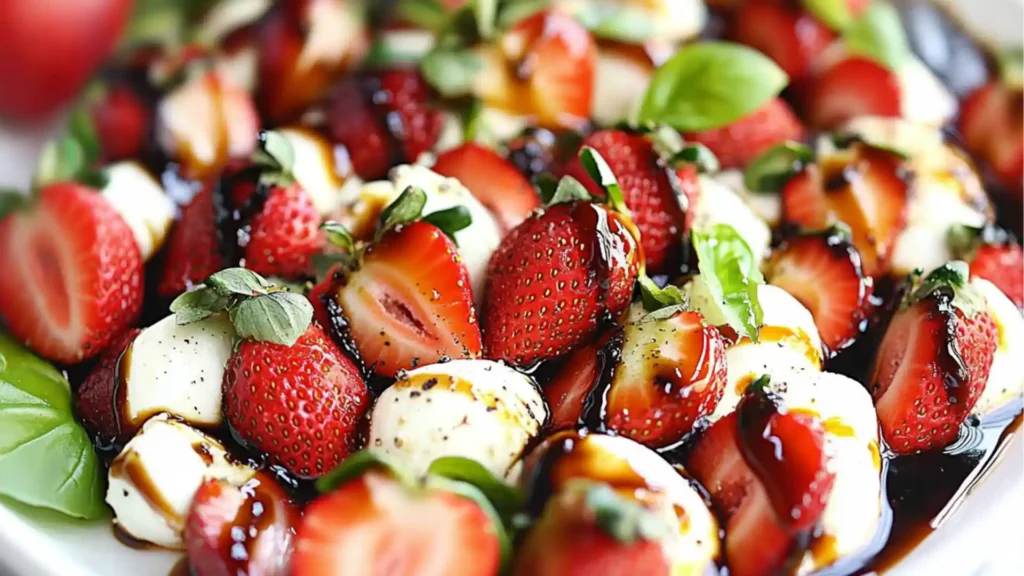 bowls filled with strawberries and mozzarella