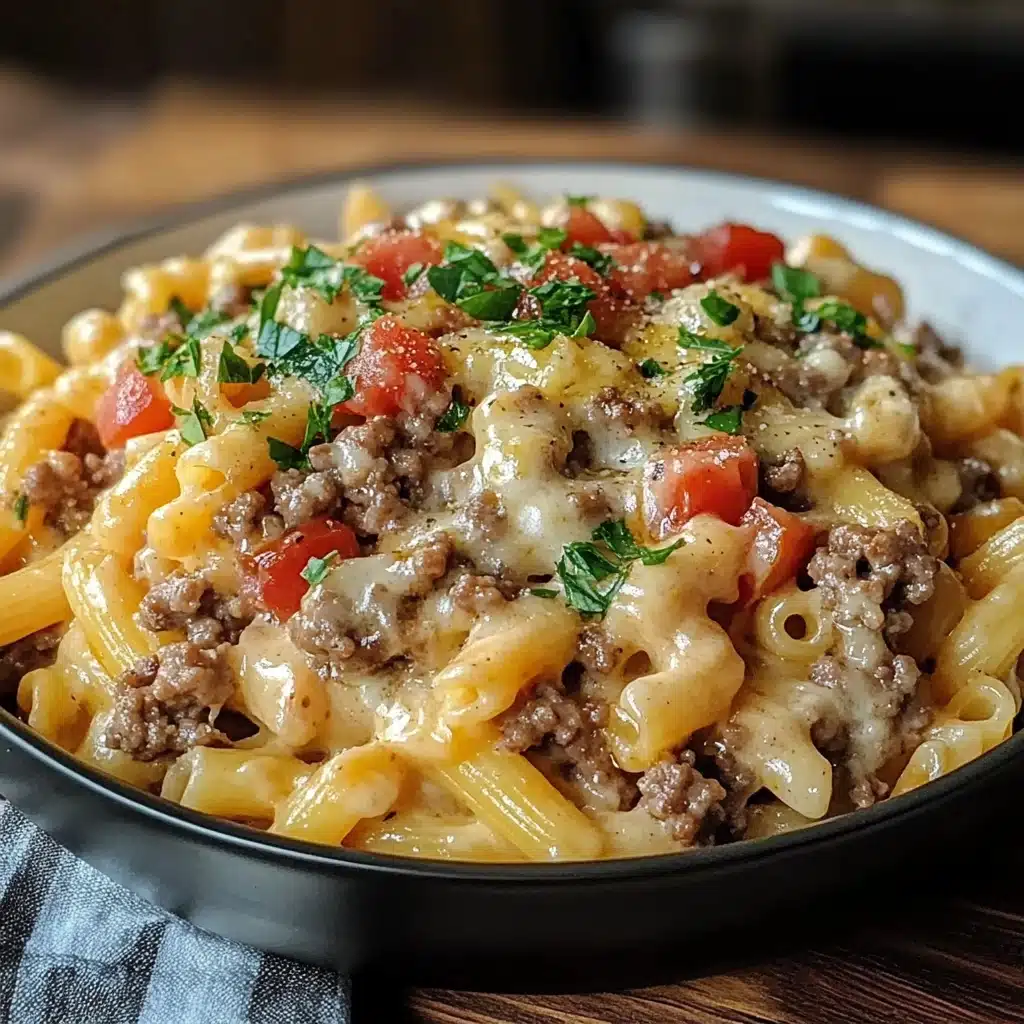 Loaded Cheeseburger Alfredo Pasta