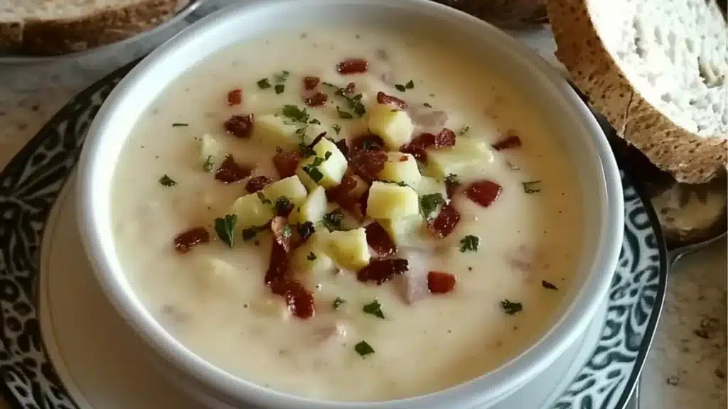 This creamy baked potato soup is loaded with flavor, easy to make, and perfect for fall. Get the full recipe and pro tips!