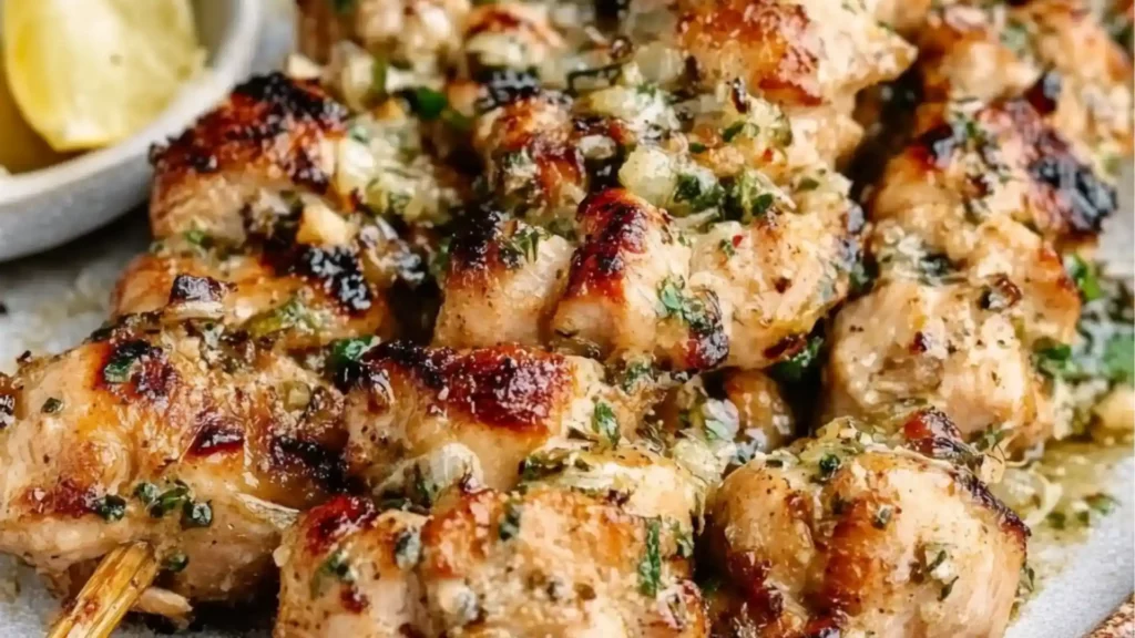 Garlic Parmesan Chicken Kebabs