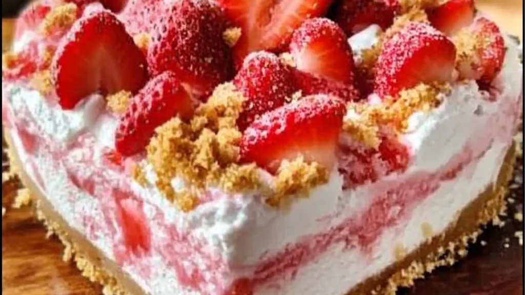 picture of a cake with strawberries on top