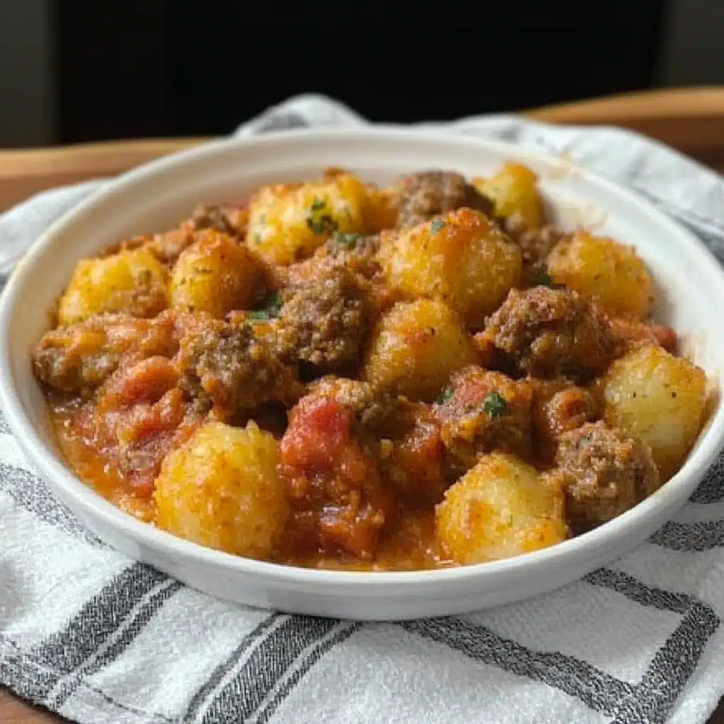 Easy Cheesy Meatball Tater Tot Casserole Recipe
