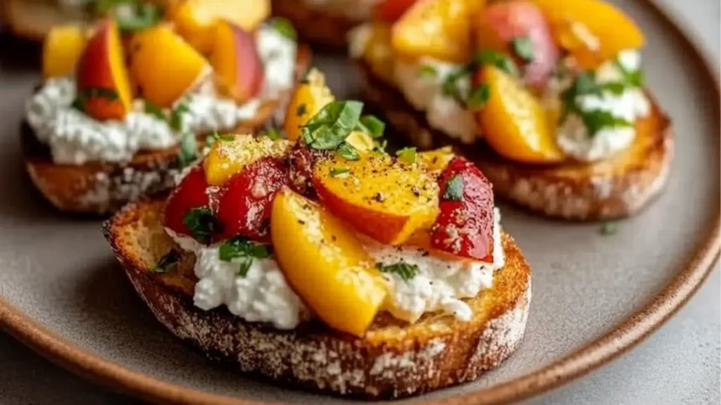 Image for Best Peach Bruschetta With Whipped Ricotta