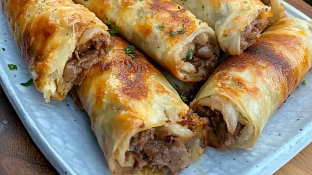 keto phily cheesesteak rolls on a plate