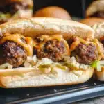 Bourbon BBQ Cheeseburger Meatball Subs