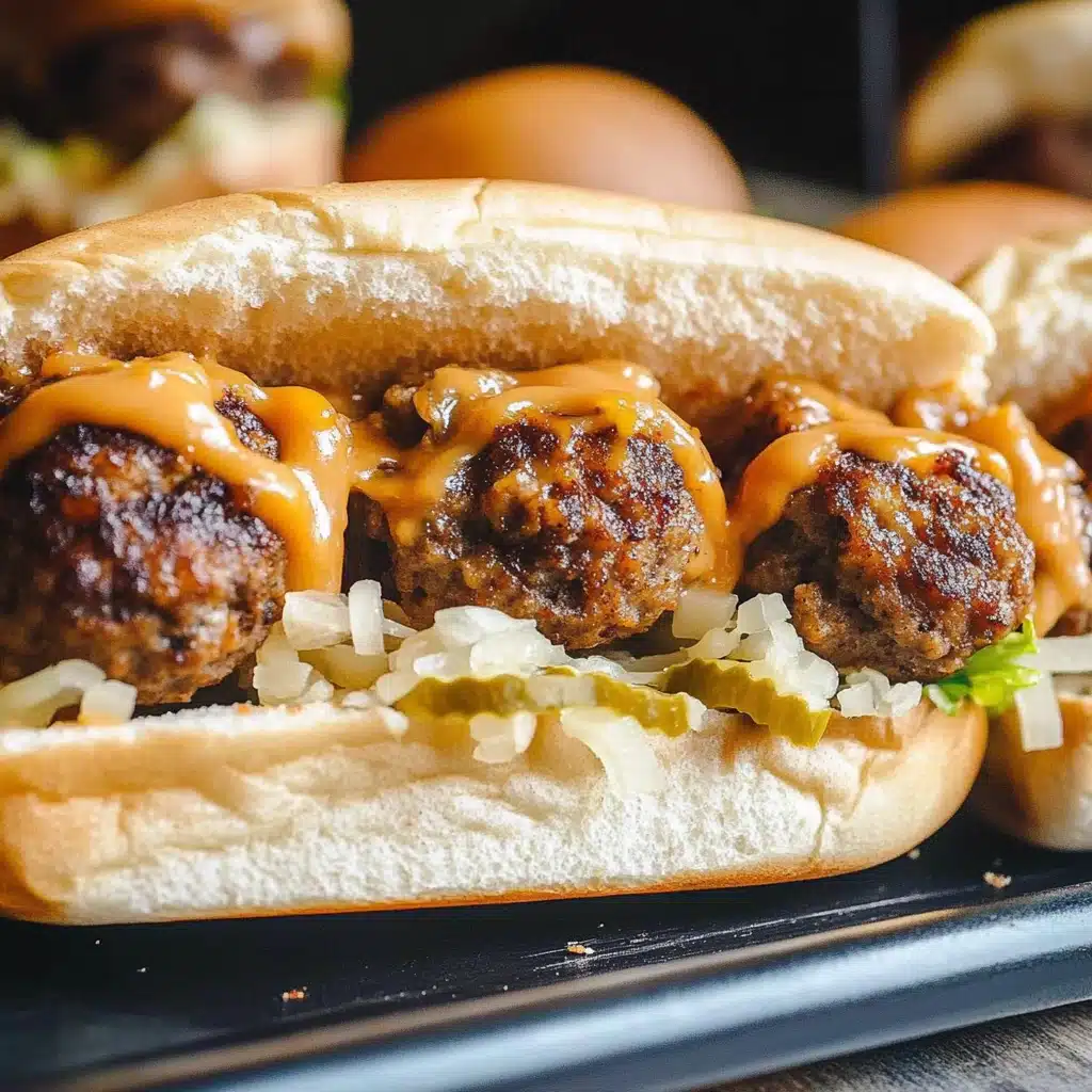 Bourbon BBQ Cheeseburger Meatball Subs