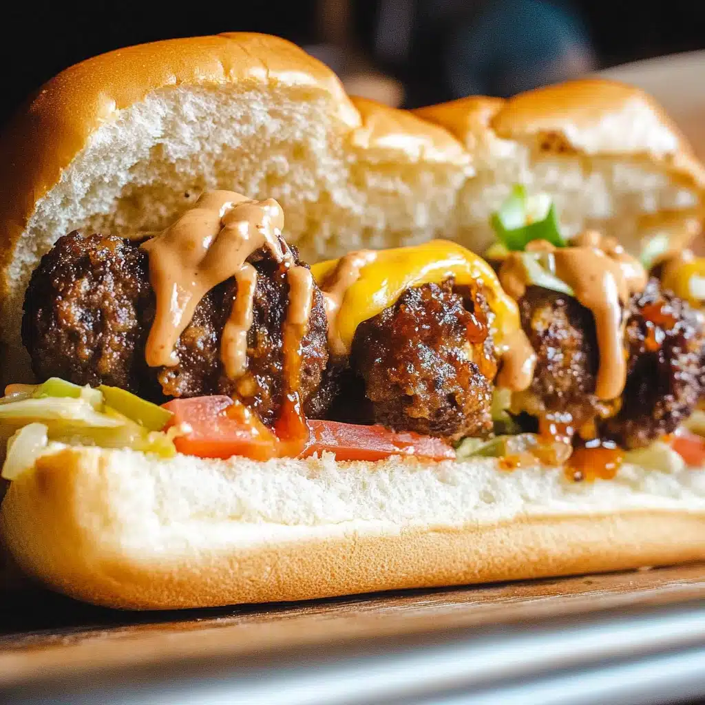 Bourbon BBQ Cheeseburger Meatball Subs