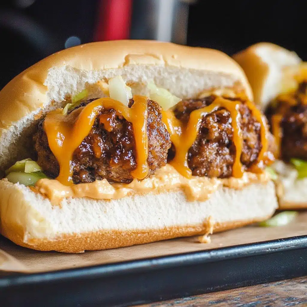 Bourbon BBQ Cheeseburger Meatball Subs