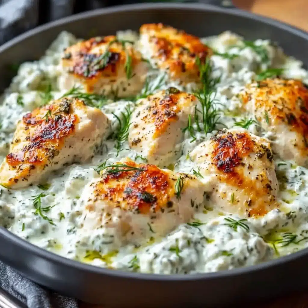 Dump-and-Bake Chicken Tzatziki Casserole