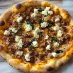 Hot Sausage Feta Honey Pizza