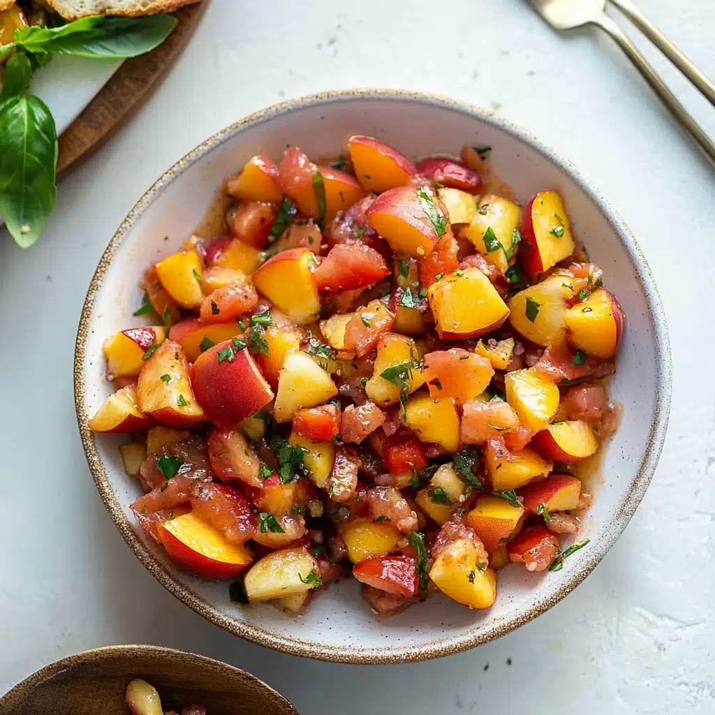 Peach Bruschetta With Whipped Ricotta