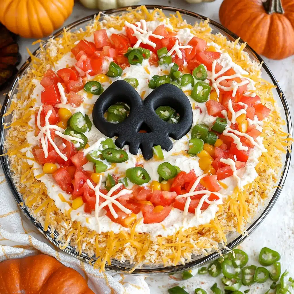 spooky 7-layer Halloween taco dip