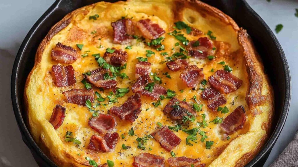 Cheddar Bacon Dutch Baby