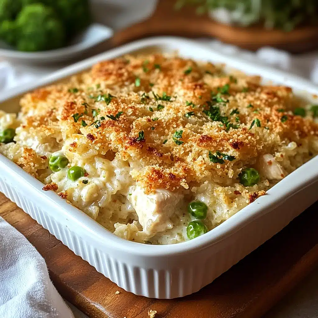 Dump-and-Bake Chicken Alfredo Rice Casserole