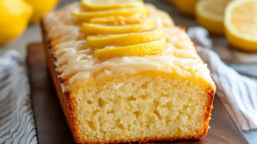 the best keto lemon bread with white icing on top is cut into slices